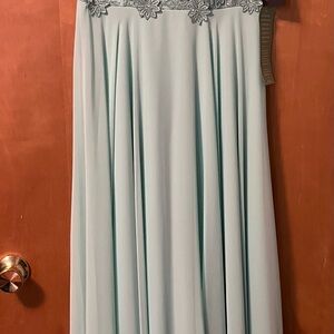 Elegant mint green prom dress